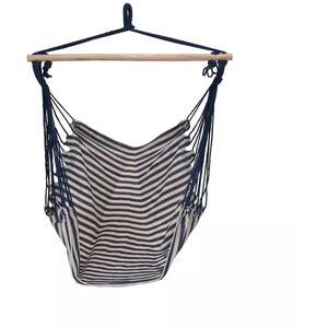 Hanging Swing Seat Hammock -Striped Fabric - Black