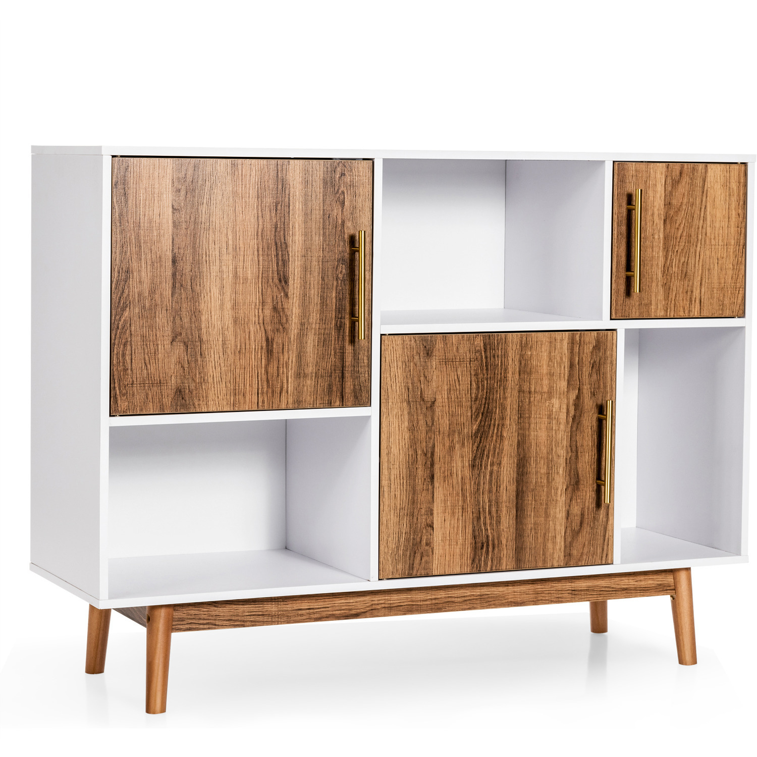 3-door Sideboard Standing Cabinet-white - White