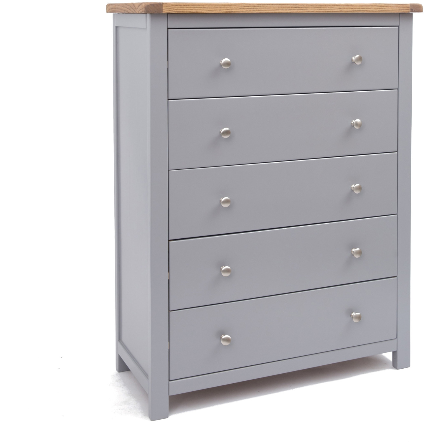 Mirano 5 Drawer Chest - Grey / Chrome