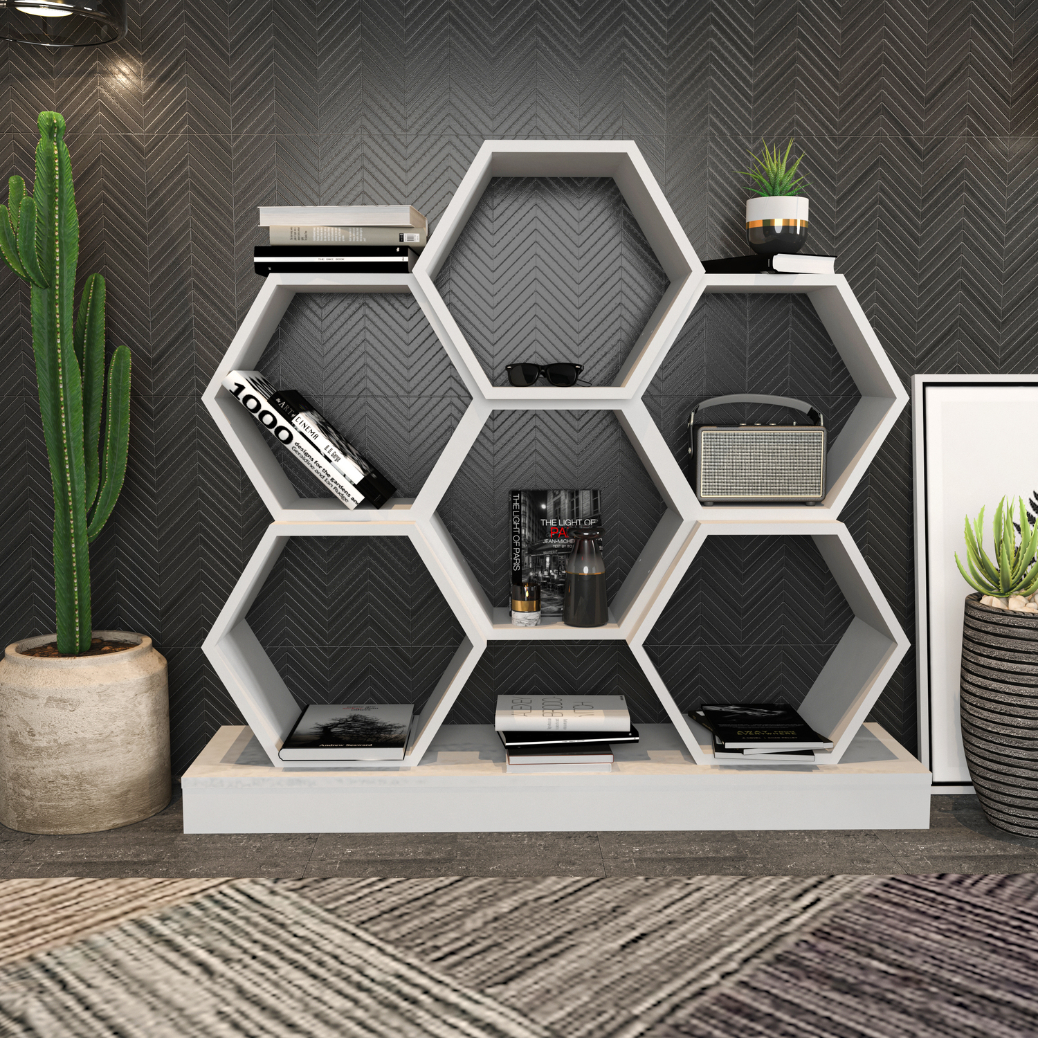Flower Shelving Unit - White