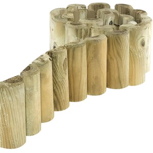 Wooden Roll Picket Log Border Fence