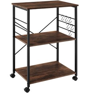 Drinks Trolley Rugby, 3 Shelves, 4 Castors