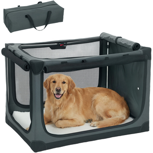 PawHut Collapsible Dog Crate Pet Travel Carrier for Large Dogs