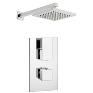 Chrome Thermostatic Concealed Mixer Shower With Fixed Overhead Drencher