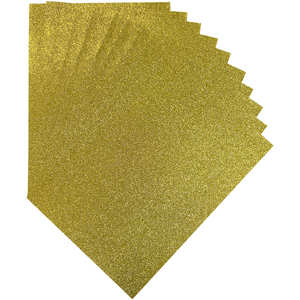 Pack of 10 A4 Yellow Coloured Glitter Card 230gsm Sheets