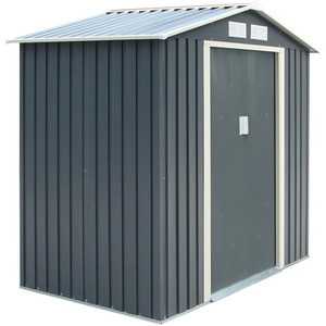 Rowlinson Trentvale 6x4 Metal Apex Shed Dark Grey with Foundation Kit