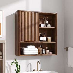 Wall-Mounted Bathroom Storage Cabinet with Sliding Door
