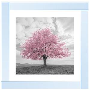 Pink Cherry Blossom Glitter Liquid Wall Art