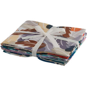 Geo Feathers Themed Cotton Fat Quarter Bundle (5 pack)