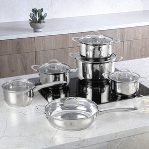 12pc Set Stainless Steel Cookware Induction Pots and Pans Non Stick