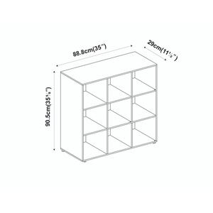 9-Cube Shelving Unit with Wooden Doors - Grey