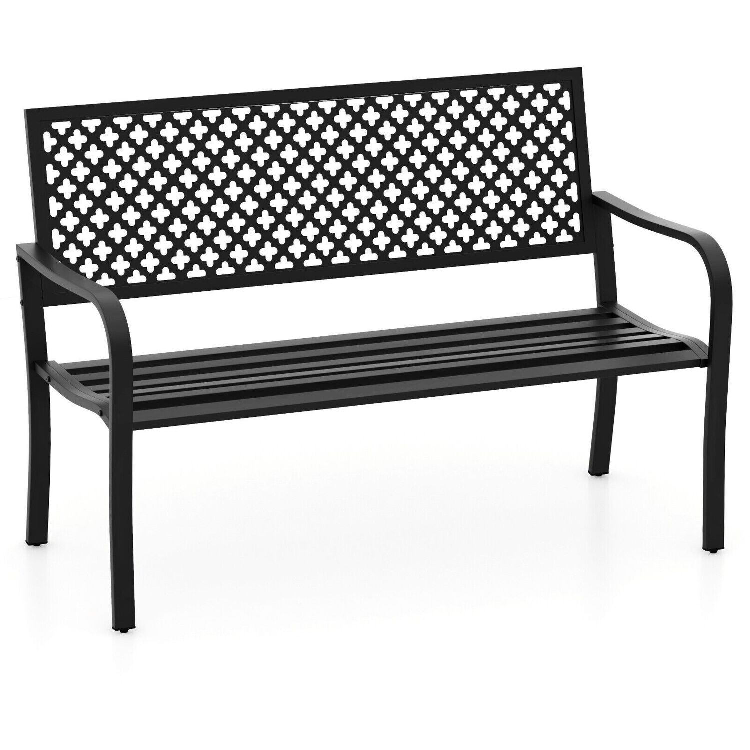 Garden Bench Loveseat Park Bench - Black