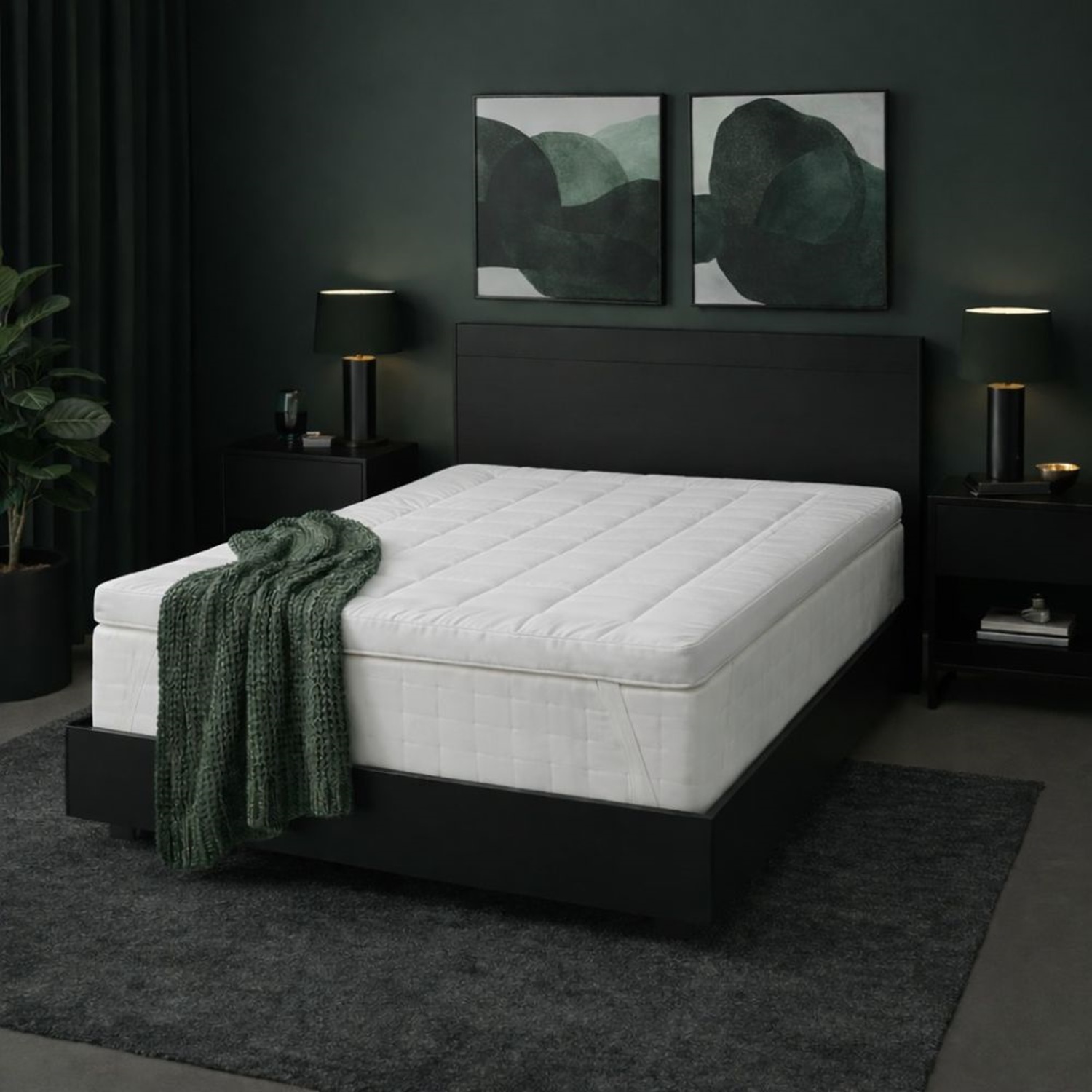 Hotel Quality Mattress Topper 5cm Thick Microfibre Cover - White / Double