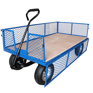 Workhorse Heavy Duty Industrial Platform Truck, Mesh Sides, Plywood Base, 500kg