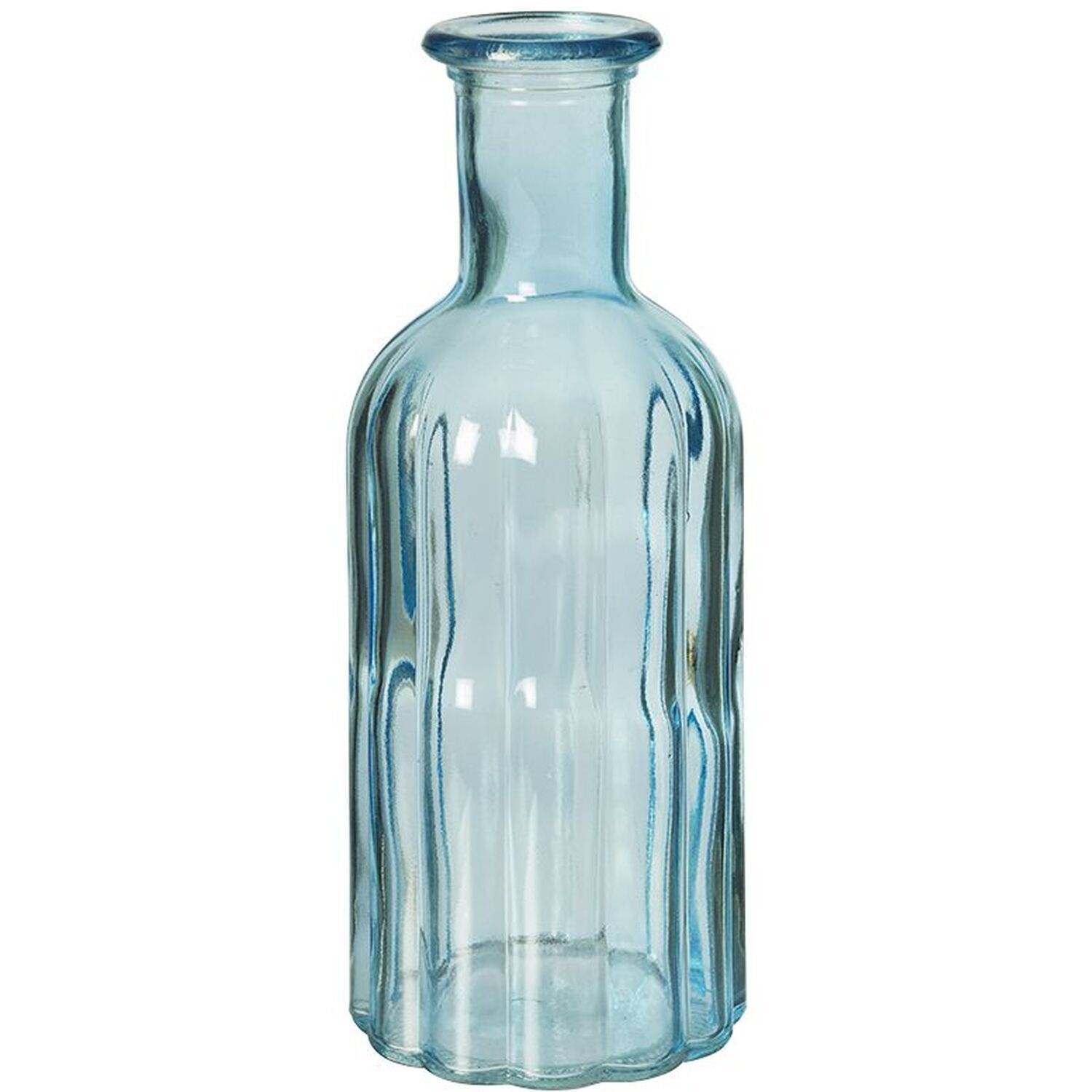 Glass Decorative Bottle Bud Vase - Ocean Blue / Large
