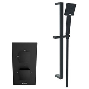 Matt Black Finish Concealed Mixer Shower With Adjustable  Slide Rail Kit