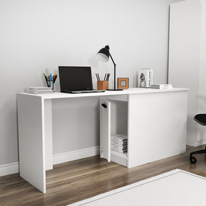 Akser Computer Desk with Cabinet