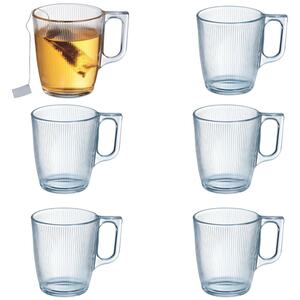 Set of 6 Luminarc Stripy Glass 90ml - Clear