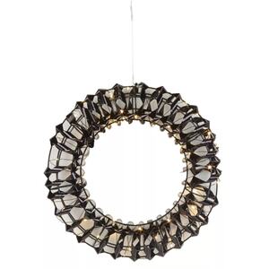 30cm Christmas Wreath Decoration with LED Light - Black