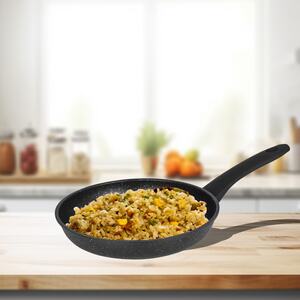 28cm Stainless Steel Induction Frying Pan - Soft Touch Handles - Black