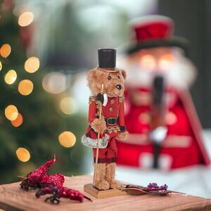 Christmas Bear Nutcracker - 38cm - Red