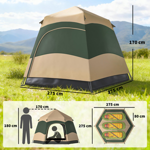 Outsunny Double Layer Pop Up Tent with Rainfly, Portable Camping Shelter