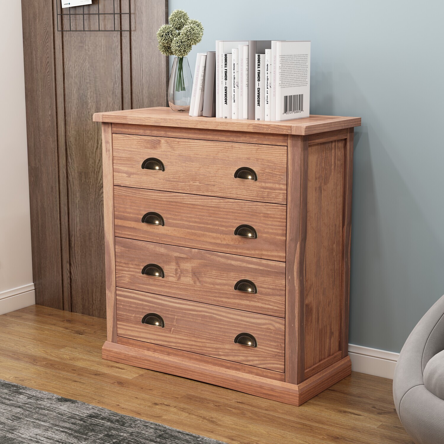 Cabinet Bits Tirolo 4 Drawer Chest - Brown / Cup