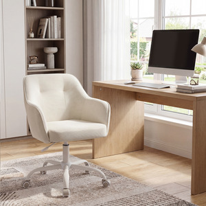 SONGMICS Modern Swivel Office Chair with Armrests