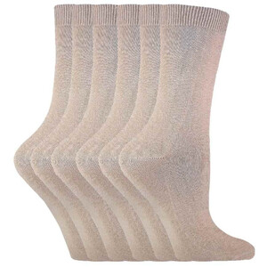 6 Pairs Ladies Plain Coloured Cotton Rich Ankle Socks