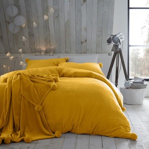 Teddy Bear Fluffy Pom Pom Soft Fleece Duvet Cover Set With Pillowcases