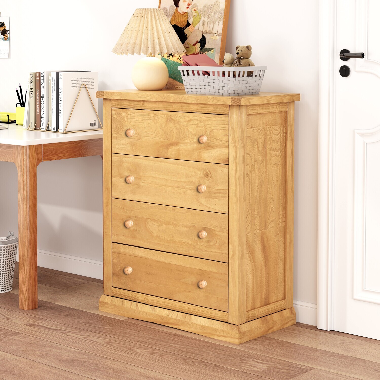 Lucca 4 Drawer Petite Chest - Brown / Wood