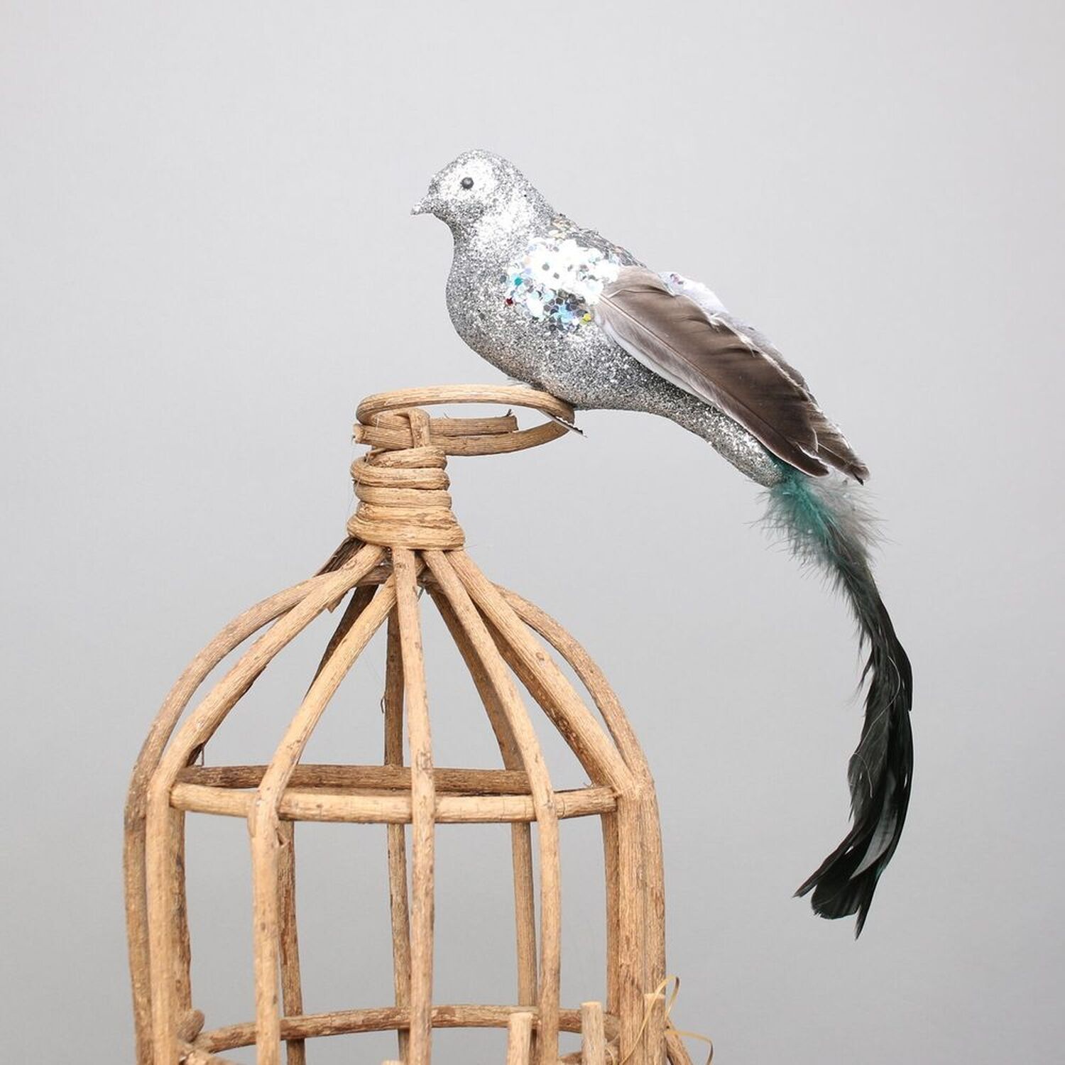 Kingsbury Gifts Paradise Decorative Bird With Clip - Silver