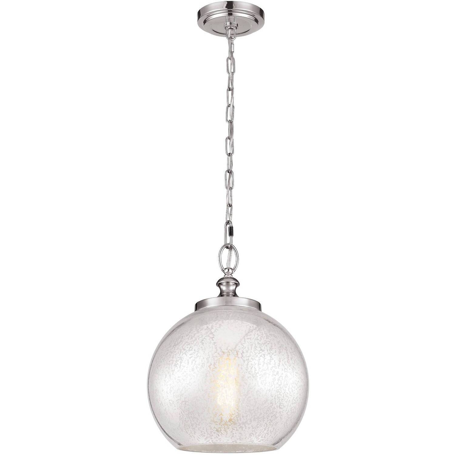 Elstead Tabby 1 Light Dome Ceiling Pendant Brushed Steel, E27 - Brushed Steel