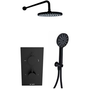 Matt Black Finish Concealed Mixer Shower Hand Shower  Fixed Overhead Drencher