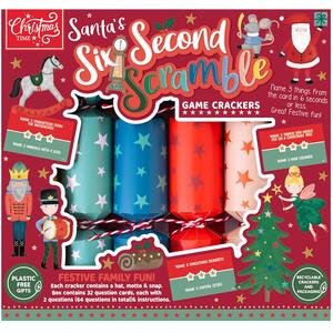 Pack of 6 - Six Second Scramble Christmas Crackers - Game, Xmas Dinner, Party