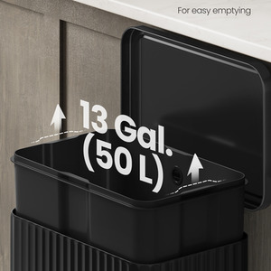 Kitchen Bin, 13 Gallon (50 L) Waste Bin with Pedal, Soft-Close Lid