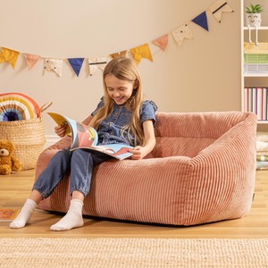 icon Kids Cecila Jumbo Cord Sofa Bean Bag, Dawn Pink