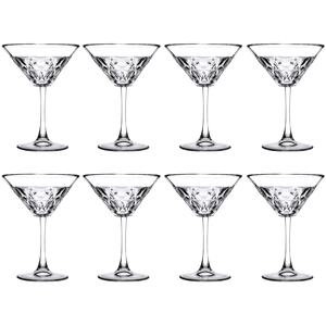 Pasabahce Tall Stemmed Martini Glasses Set 210ml - Clear - Set of 8