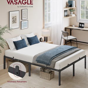 Double Metal Bed Frame,135 x 190 cm,Under-Bed Space,Black