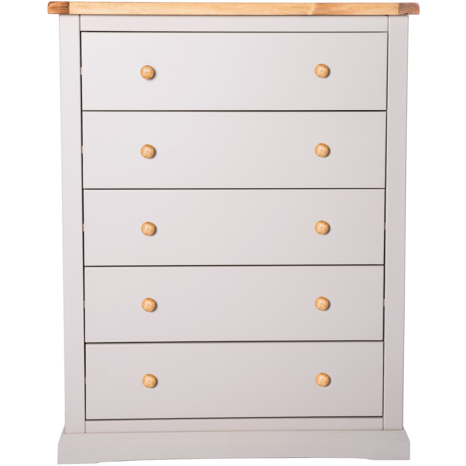 Loreo 5 Drawer Chest - Grey / Wood