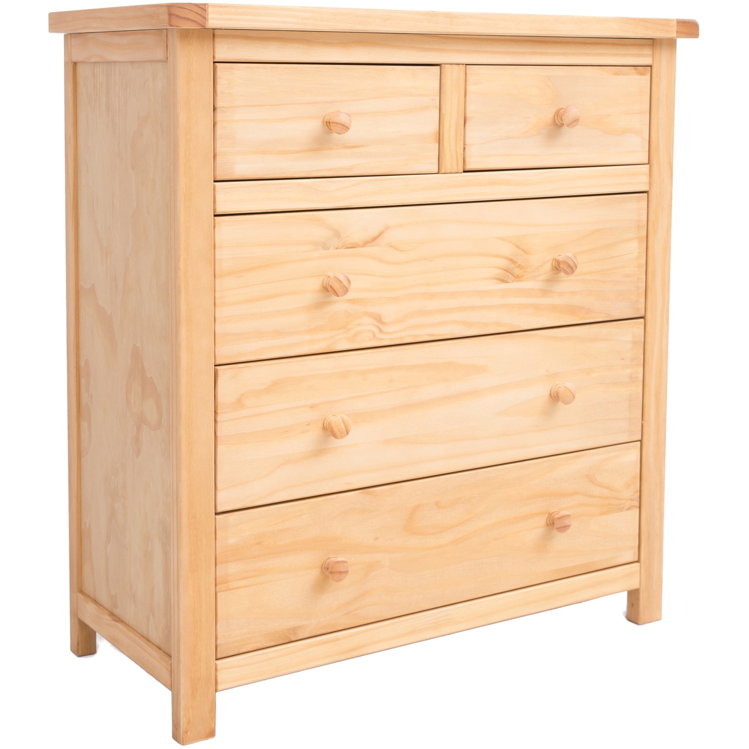 Lugo 2 over 3 Drawer Chest - Grey / Brass