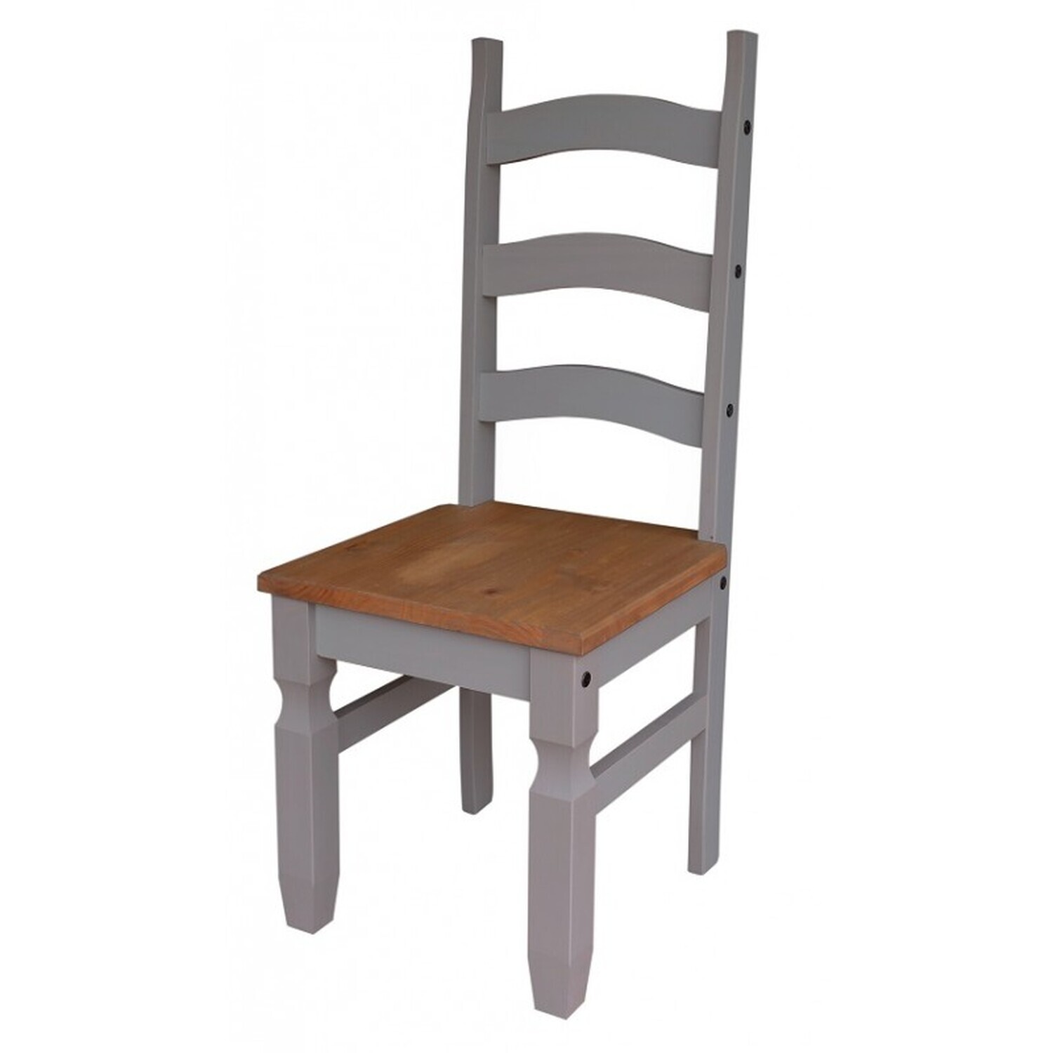 Corona Grey Wax Pair Of Dining Chairs - Distressed Grey Wax
