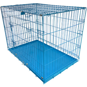 HugglePets Dog Cage with Metal Tray - Blue X-Small