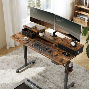 VASAGLE Electric Standing Desk with Power Strip