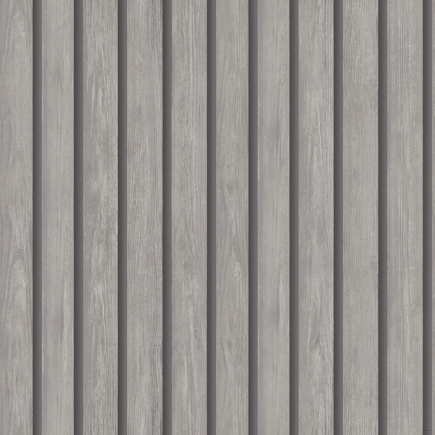 Holden Wooden Slat Panelling 3D Wood Panel Wallpaper - 13133 Grey