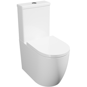 Round Closed Back Toilet Set With a Rimless Pan