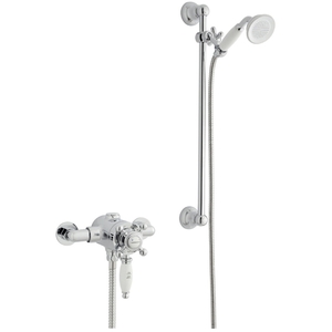 Chrome Thermostatic Exposed Mixer Shower With Adjustable Slide Rail Kit