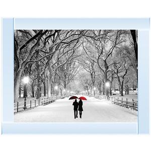 Walk through the snowy park Glitter Liquid Wall Art