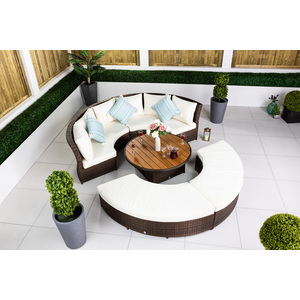 GIardino 3-in-1 Rattan Garden Sofa Daybed Set Water Resistant Assembled