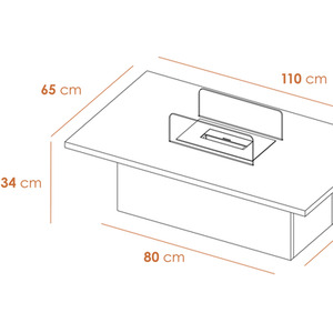 Acantha Castellon Bio Ethanol Coffee Table in White Marble Effect